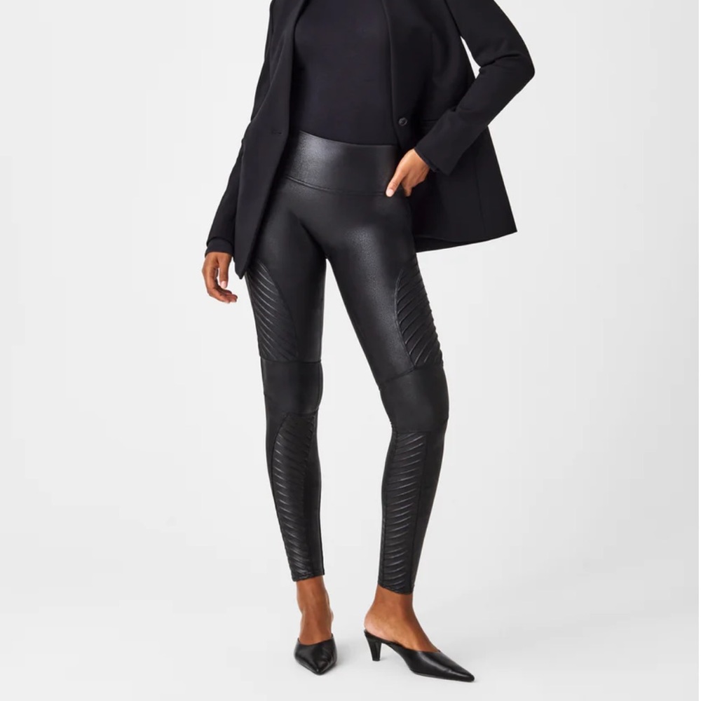 Spanx Faux Leather Moto Leggings